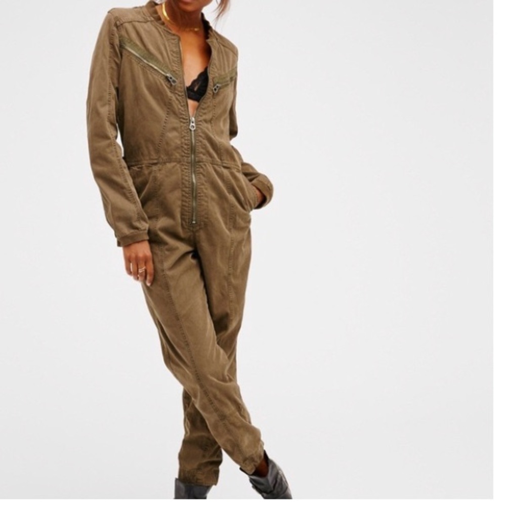 NSF Free People Canvas Mechanic Zip Jumpsuit